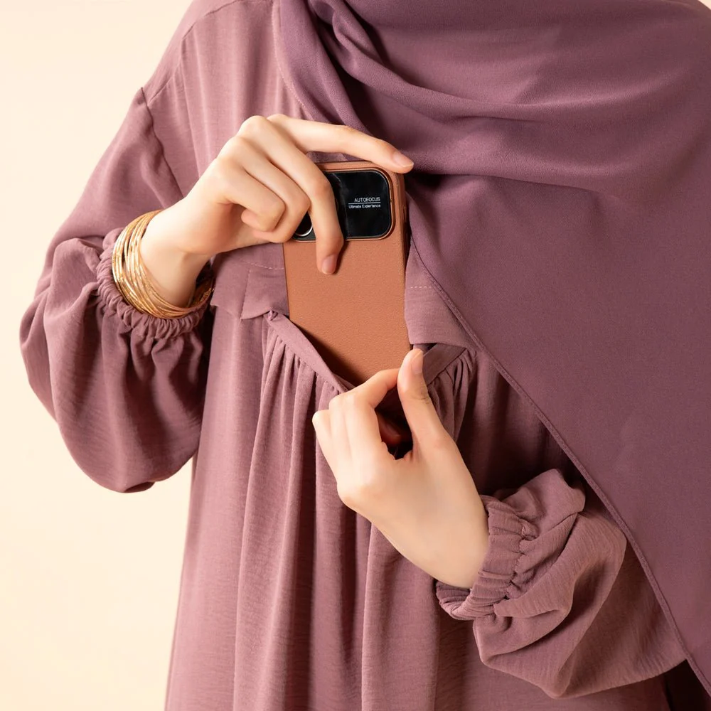 Crepe Abaya with Secure Pockets for Umrah (MA386) - Image 31