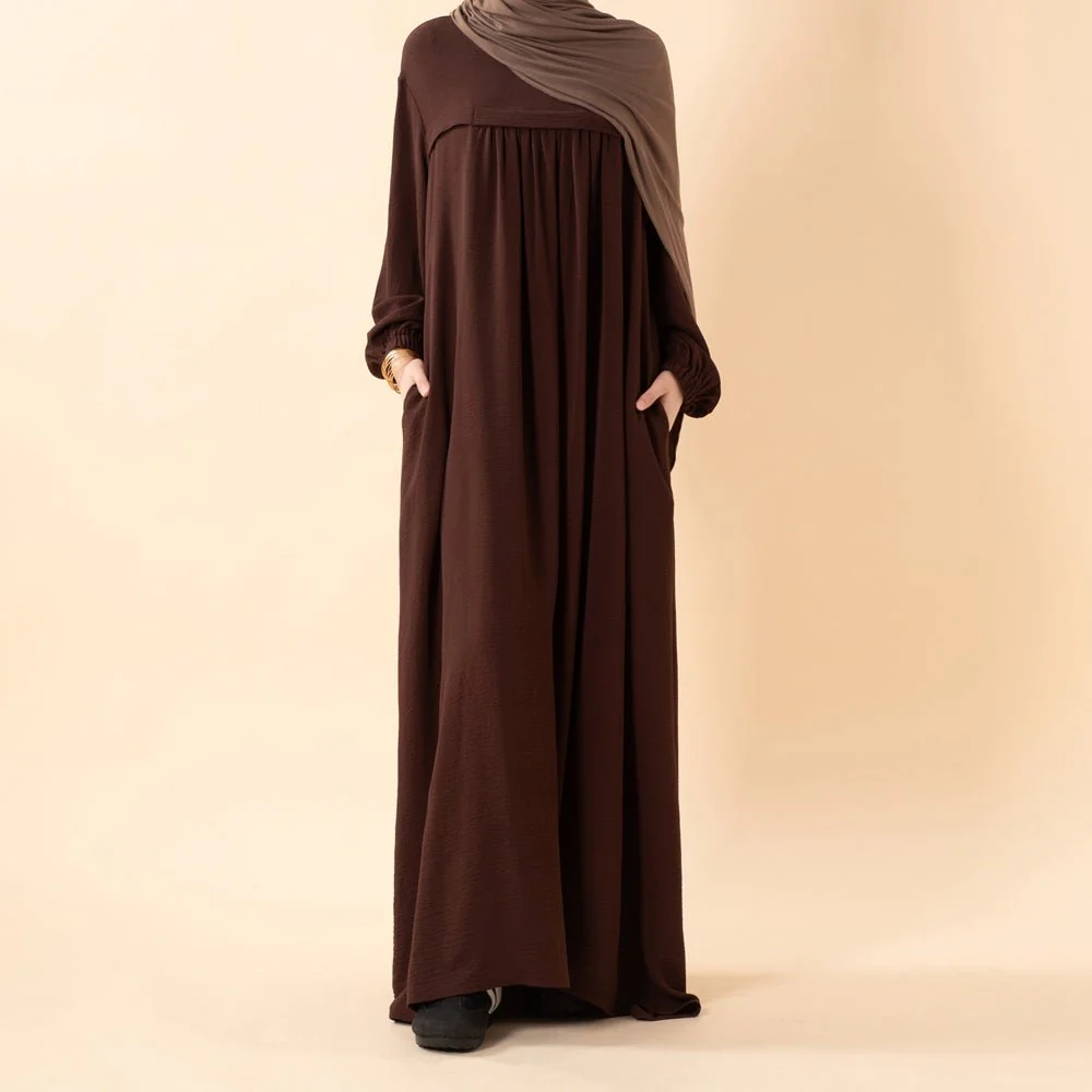 Crepe Abaya with Secure Pockets for Umrah (MA386) - Image 5