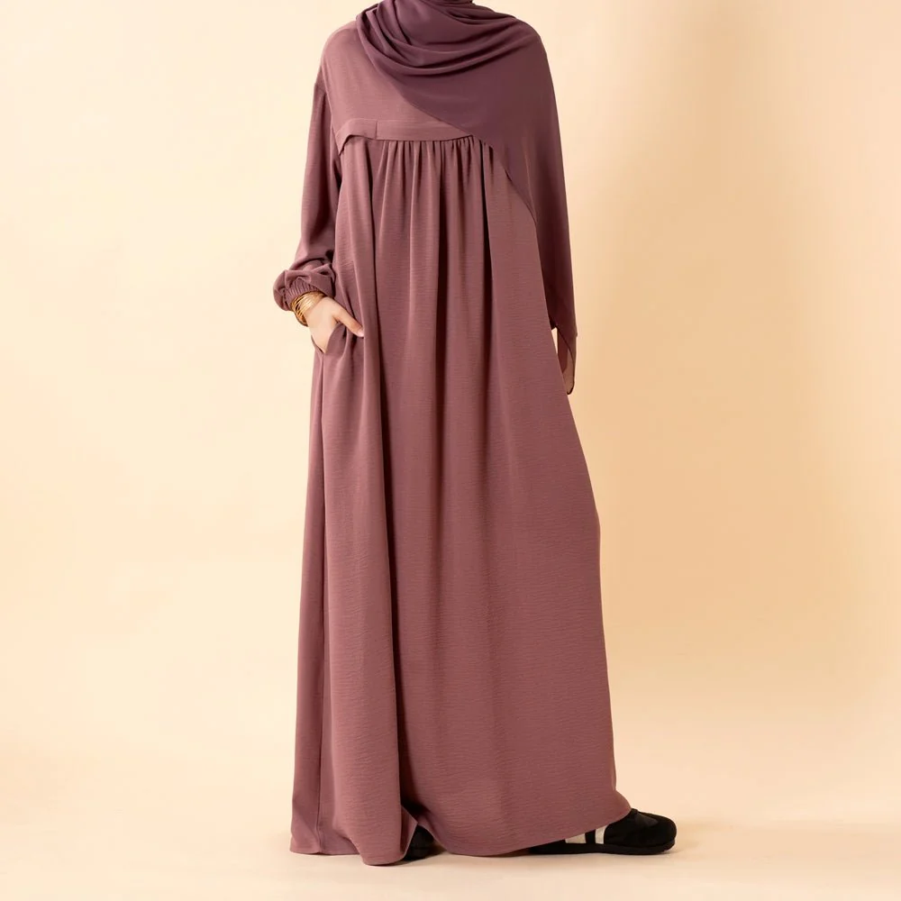 Crepe Abaya with Secure Pockets for Umrah (MA386) - Image 8