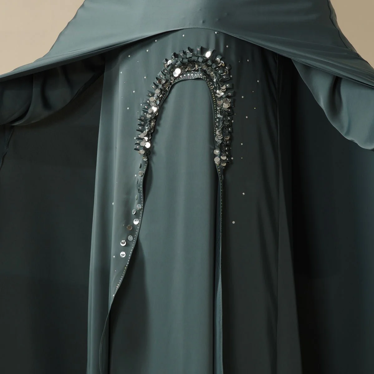 Haute Couture Abaya, Heavy-Crafted 3-Layer Cape Abaya (MA096) - Image 16