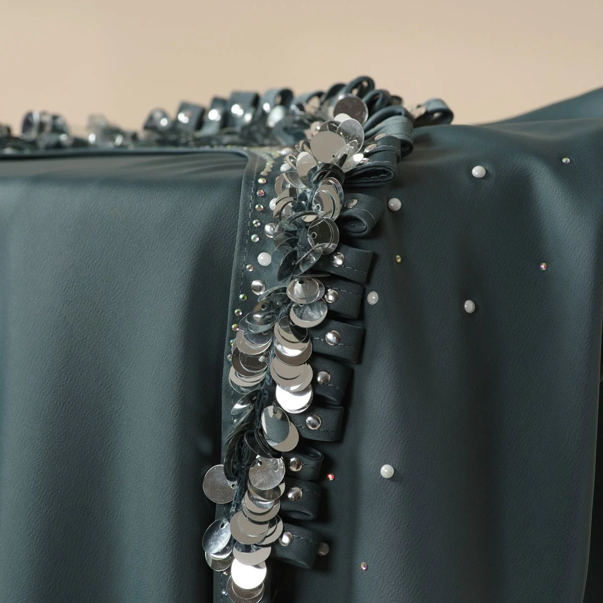 Haute Couture Abaya, Heavy-Crafted 3-Layer Cape Abaya (MA096) - Image 20