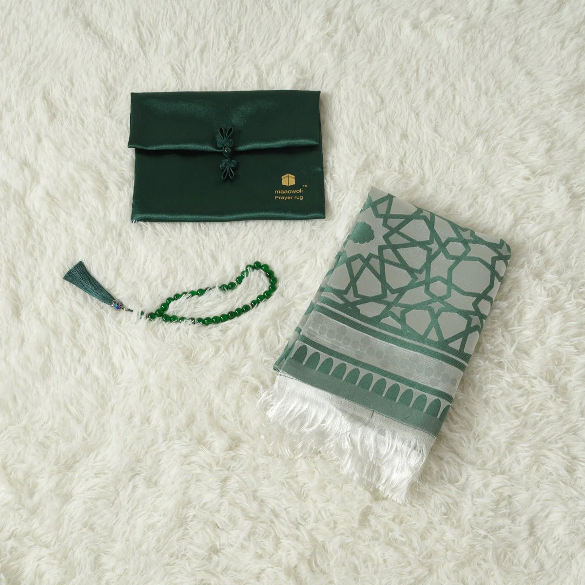 High-End Eco-Friendly New Luxury Prayer Mat and Tasbeeh Set(MR067) - Image 17