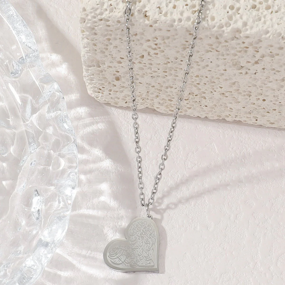 High-End Engraved Love Titanium Steel Necklace (MAC232)(WITH GIFT BOX) - Image 2