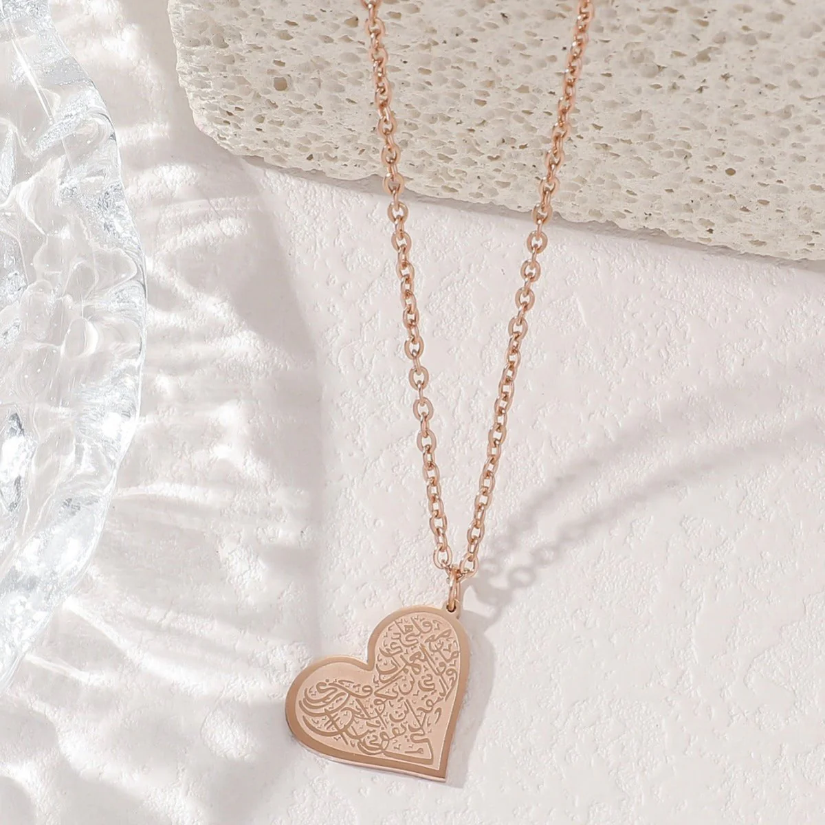 High-End Engraved Love Titanium Steel Necklace (MAC232)(WITH GIFT BOX) - Image 3