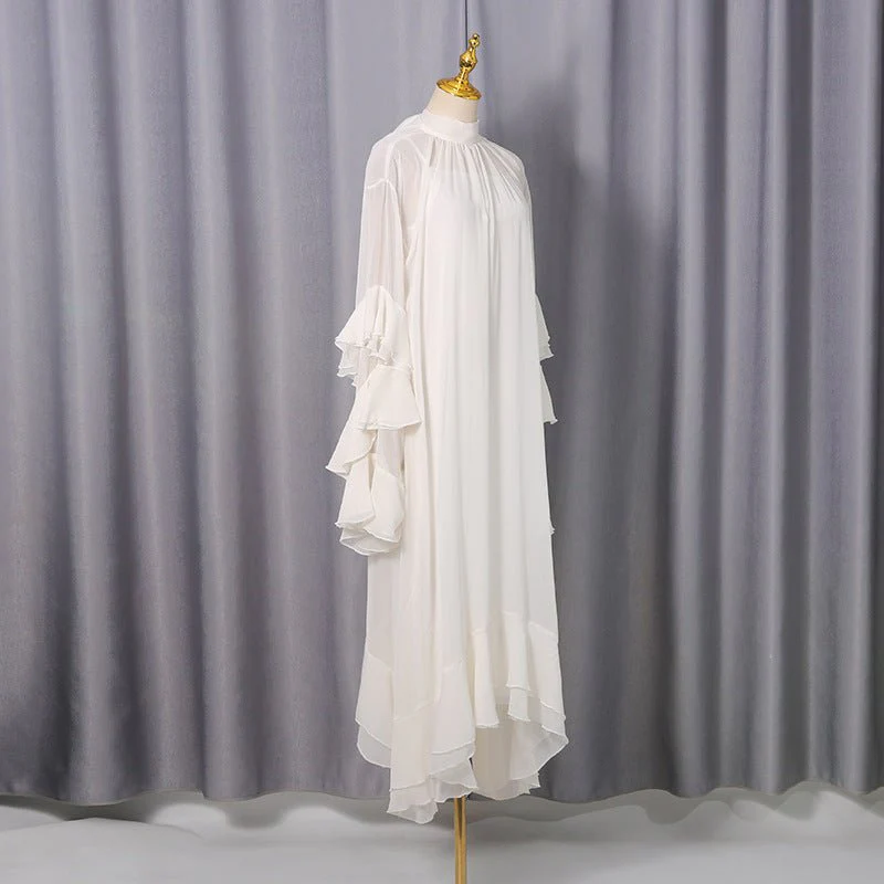 High Neck Ruffle Sleeve Dress(MS360) - Image 3