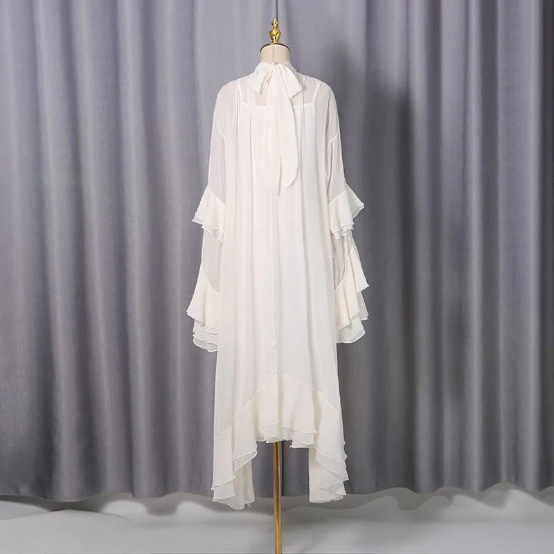 High Neck Ruffle Sleeve Dress(MS360) - Image 4
