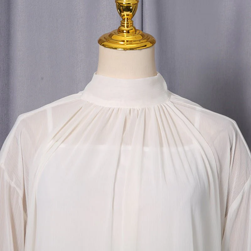 High Neck Ruffle Sleeve Dress(MS360) - Image 6