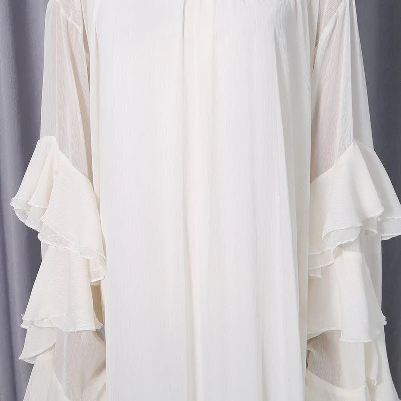 High Neck Ruffle Sleeve Dress(MS360) - Image 7