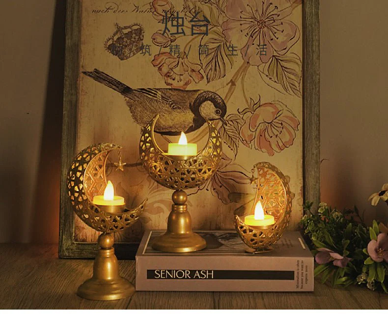Hollow Moon Candle Holder – Iron Ramadan Decorative Accent (MAC379) - Image 12