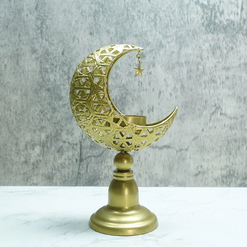 Hollow Moon Candle Holder – Iron Ramadan Decorative Accent (MAC379) - Image 6