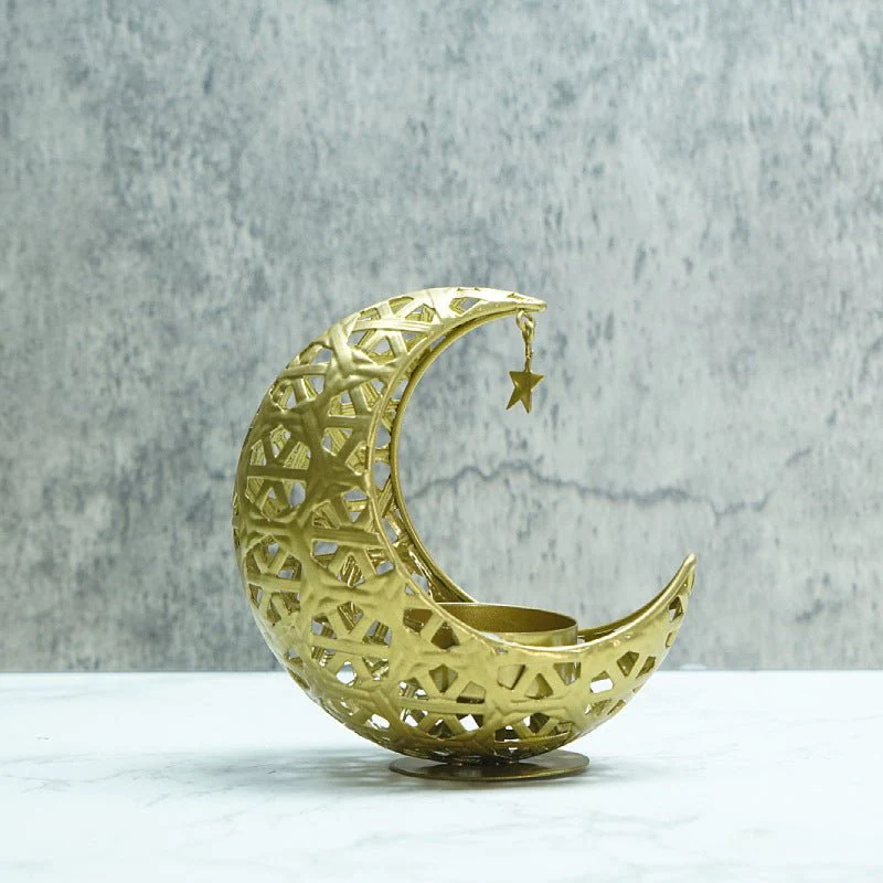 Hollow Moon Candle Holder – Iron Ramadan Decorative Accent (MAC379) - Image 8