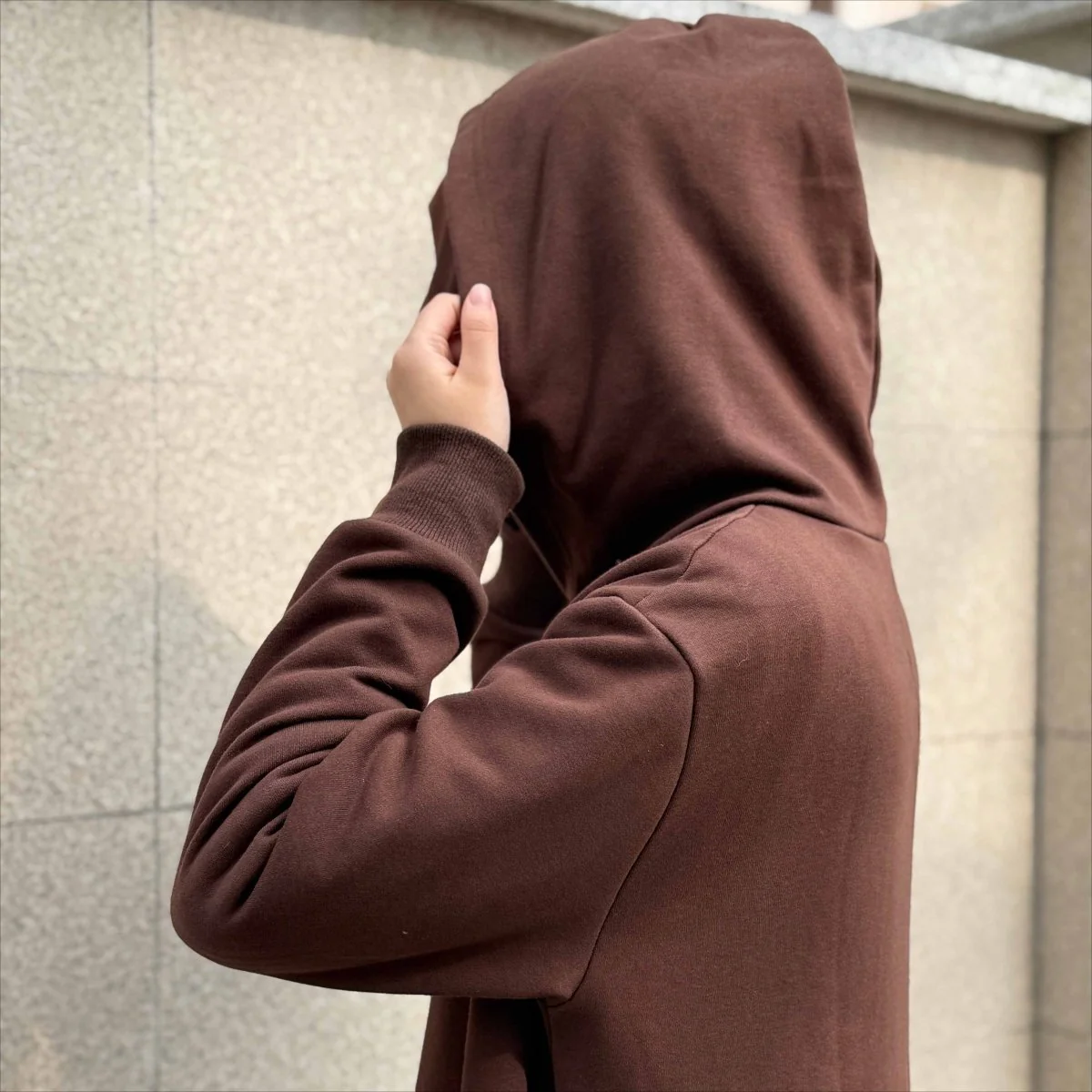 French Terry Hoodie Abaya With Pockets (MA340) - Image 13
