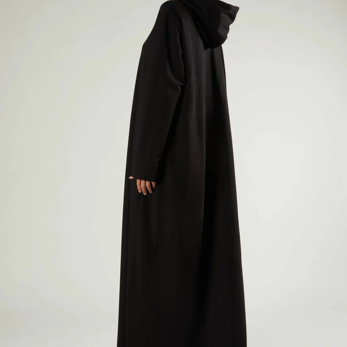 French Terry Hoodie Abaya With Pockets (MA340) - Image 15