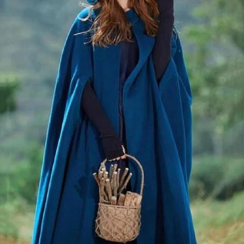 Hooded Shawl Extended Cape Coat | Versatile 5-Color Hooded Shawl Poncho (MOA088) - Image 5