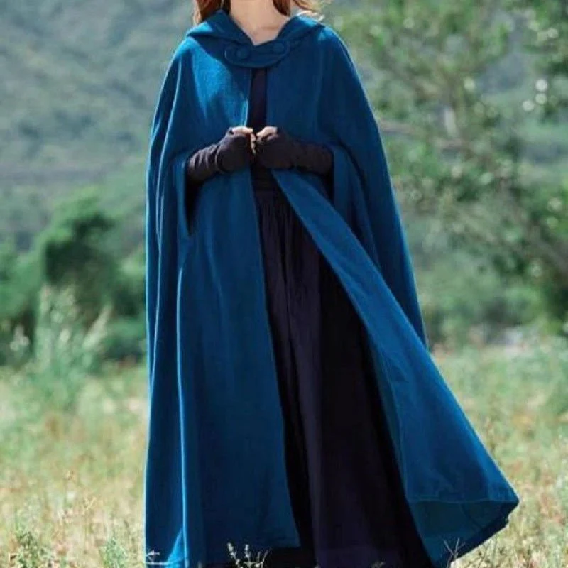 Hooded Shawl Extended Cape Coat | Versatile 5-Color Hooded Shawl Poncho (MOA088) - Image 7