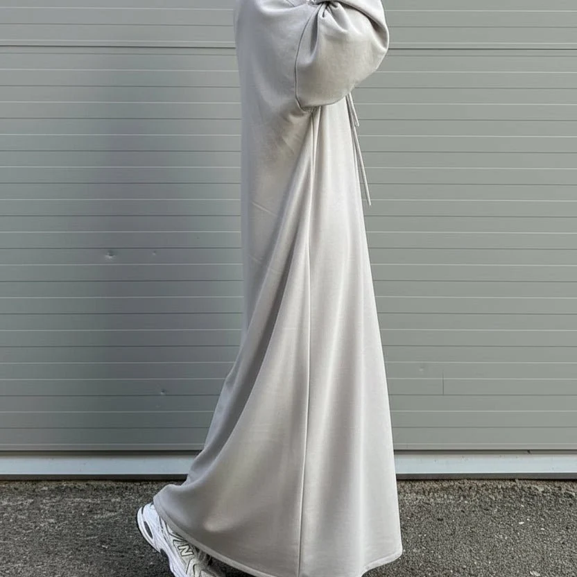 Hooded Sweatshirt Abaya | Hoodie Abaya With Pockets (MA125) - Image 10