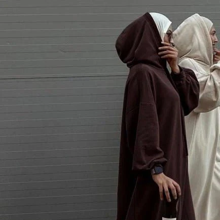 Hooded Sweatshirt Abaya | Hoodie Abaya With Pockets (MA125) - Image 11