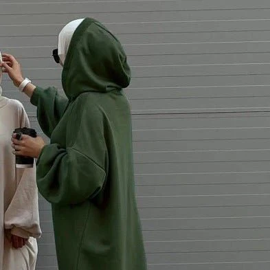 Hooded Sweatshirt Abaya | Hoodie Abaya With Pockets (MA125) - Image 12