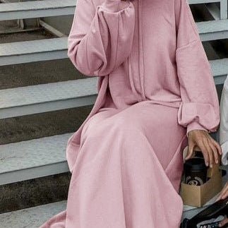 Hooded Sweatshirt Abaya | Hoodie Abaya With Pockets (MA125) - Image 17
