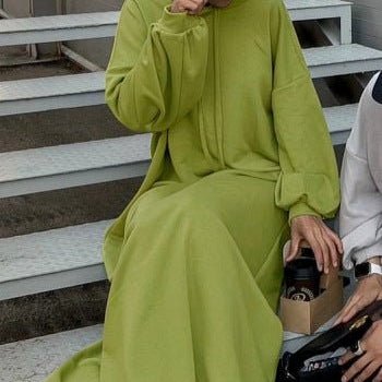 Hooded Sweatshirt Abaya | Hoodie Abaya With Pockets (MA125) - Image 18