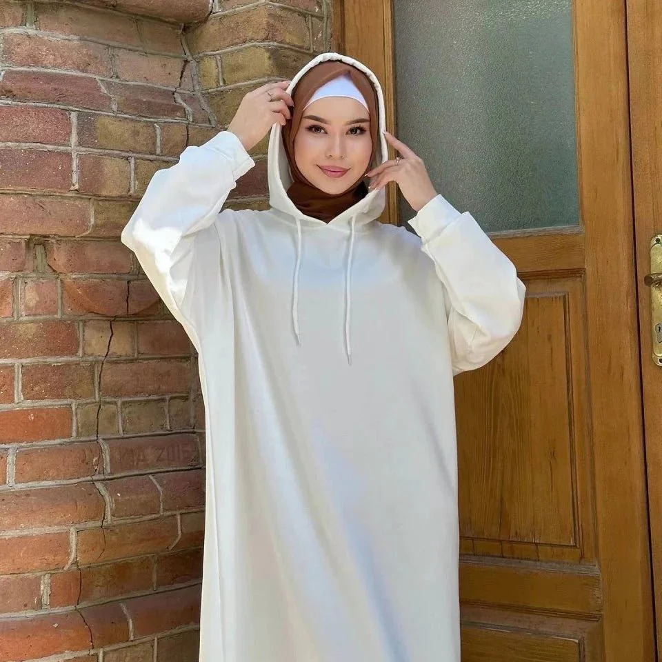 Hooded Sweatshirt Abaya | Hoodie Abaya With Pockets (MA125) - Image 20