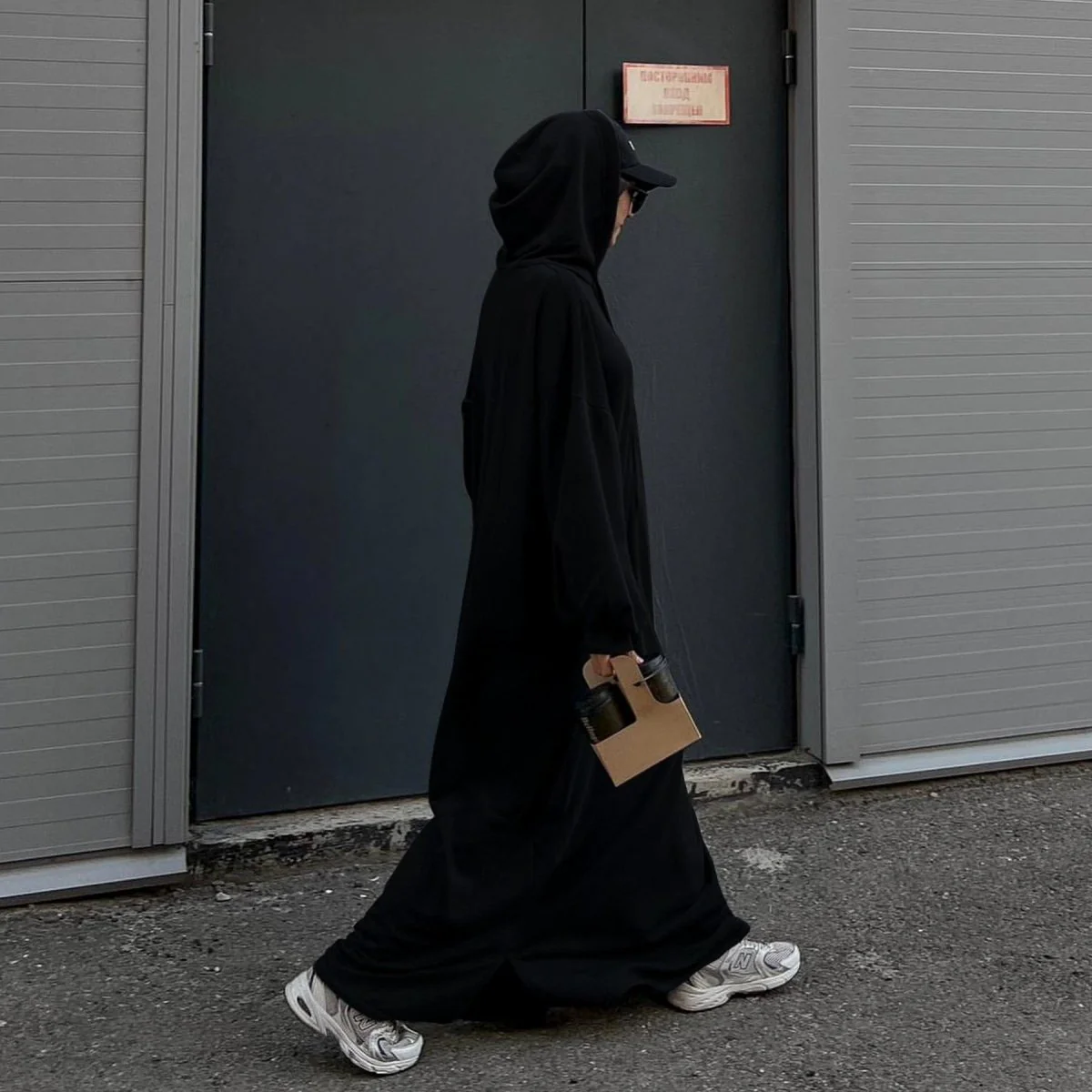 Hooded Sweatshirt Abaya | Hoodie Abaya With Pockets (MA125) - Image 4