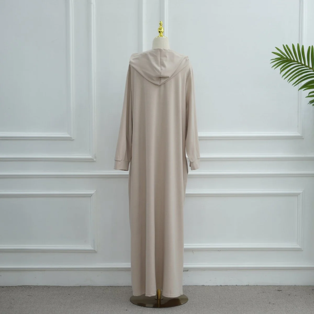 Hooded Zip-Front Abaya with Pockets (MA389) - Image 14