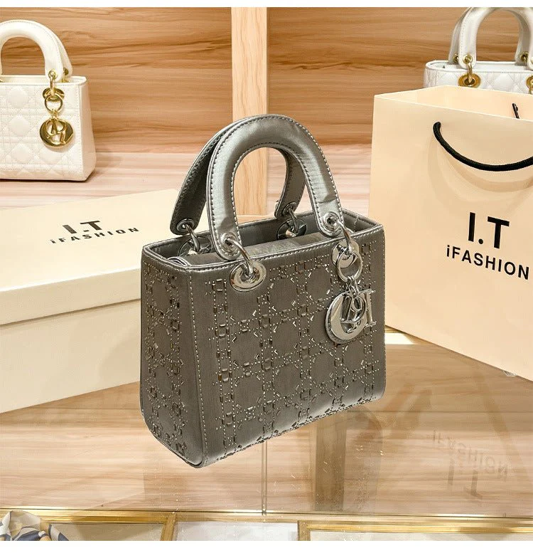 Hot diamond heavy industry high-end satin Princess Diana bag(MAC220) - Image 10