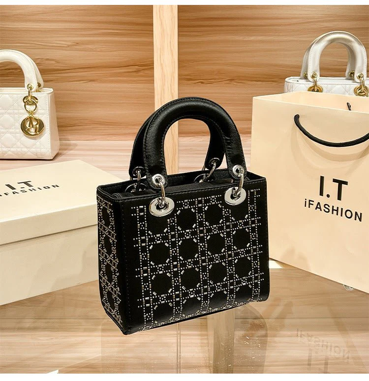 Hot diamond heavy industry high-end satin Princess Diana bag(MAC220) - Image 14