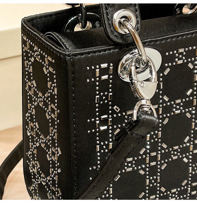 Hot diamond heavy industry high-end satin Princess Diana bag(MAC220) - Image 17