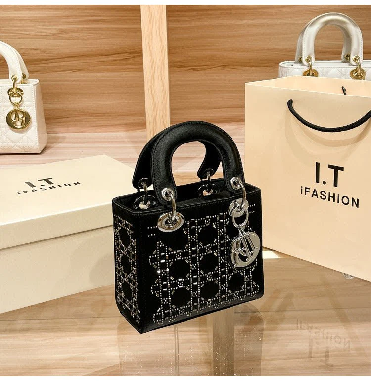 Hot diamond heavy industry high-end satin Princess Diana bag(MAC220) - Image 7