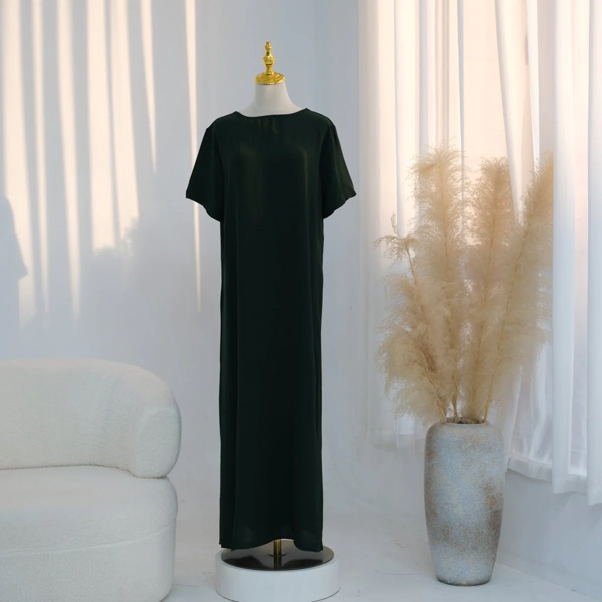 Ice Silk Crinkle Basic Dress(MA392) - Image 11