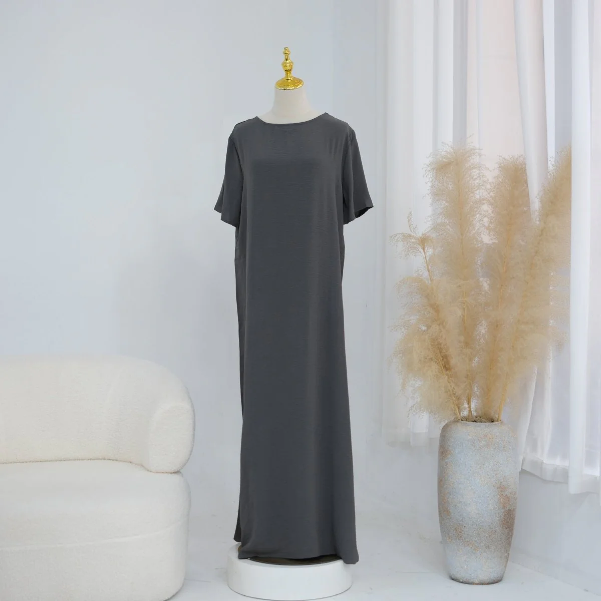 Ice Silk Crinkle Basic Dress(MA392) - Image 12