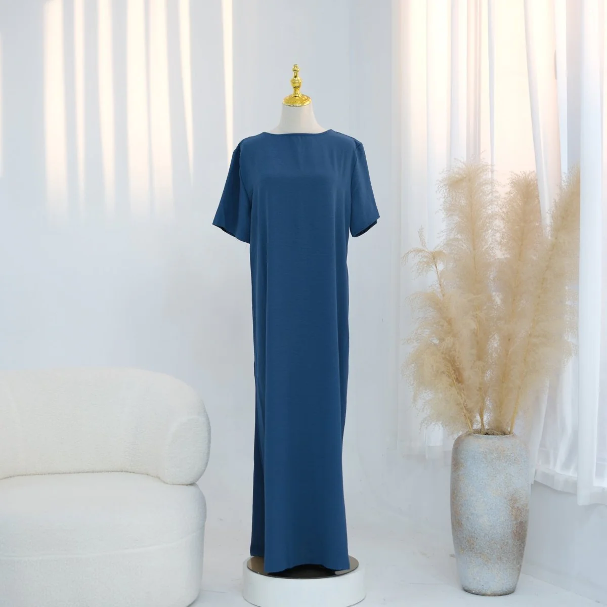 Ice Silk Crinkle Basic Dress(MA392) - Image 2
