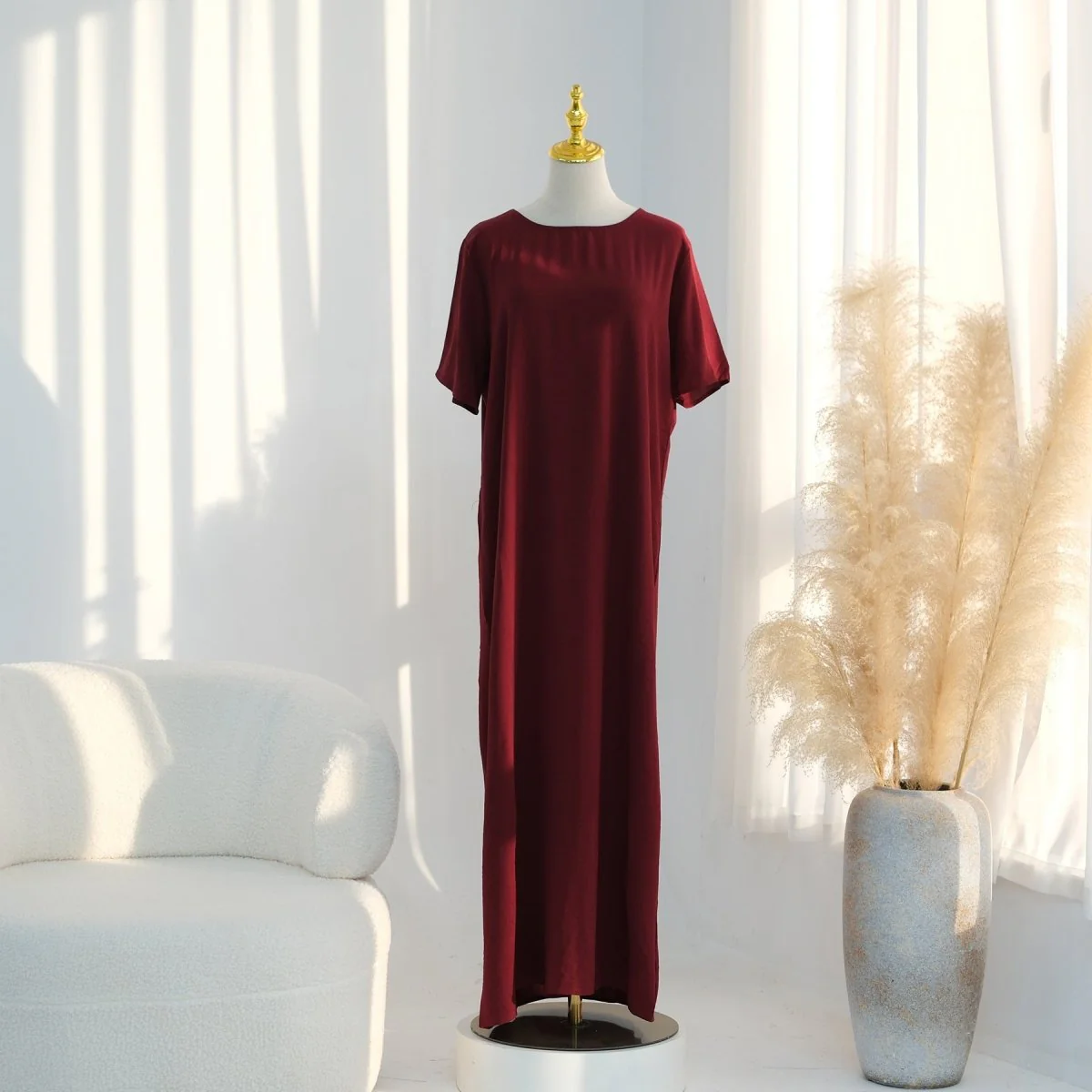 Ice Silk Crinkle Basic Dress(MA392) - Image 7