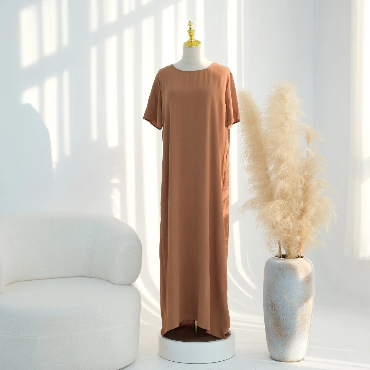 Ice Silk Crinkle Basic Dress(MA392) - Image 9