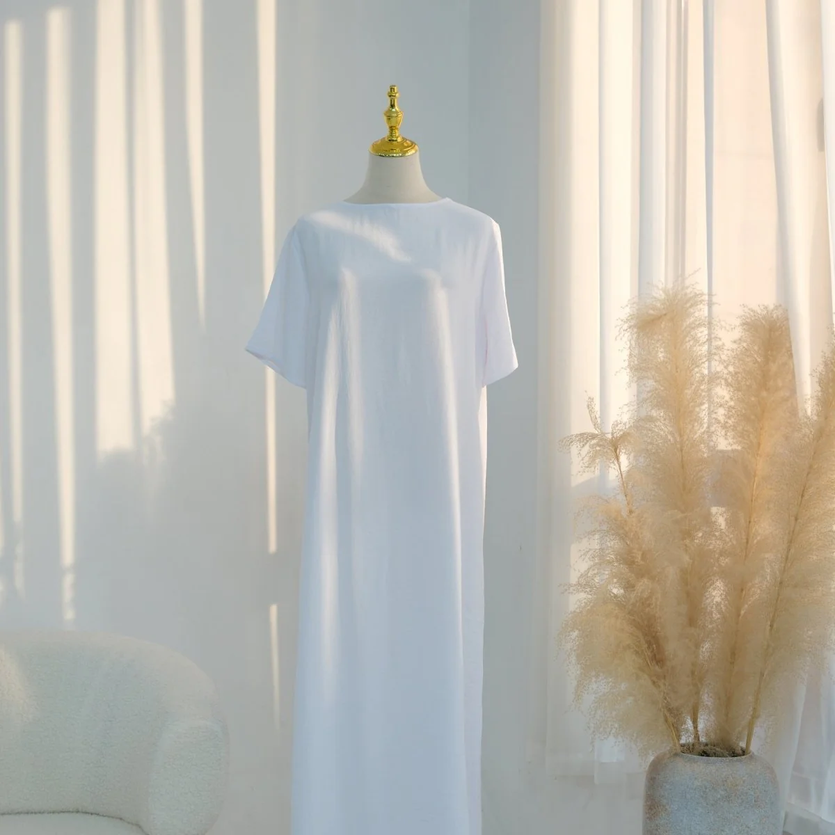 Ice Silk Crinkle Basic Dress(MA392) - Image 2
