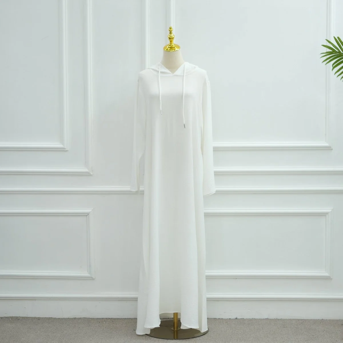 Ice Silk Crinkle Hooded Dress with Pockets(MA393) - Image 11