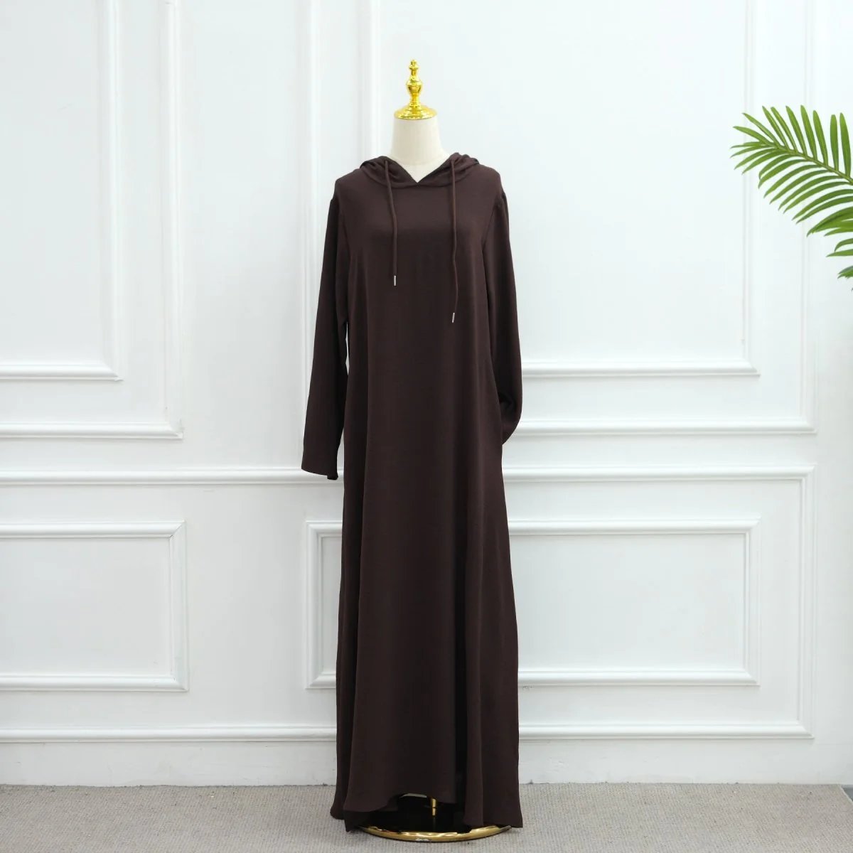 Ice Silk Crinkle Hooded Dress with Pockets(MA393) - Image 12