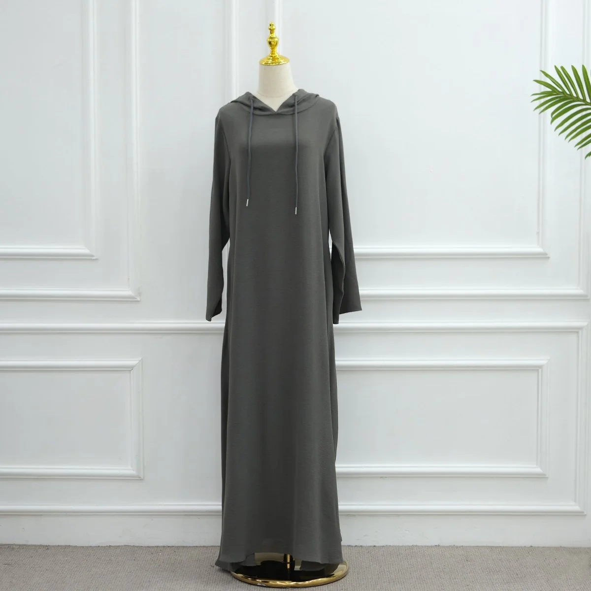 Ice Silk Crinkle Hooded Dress with Pockets(MA393) - Image 13