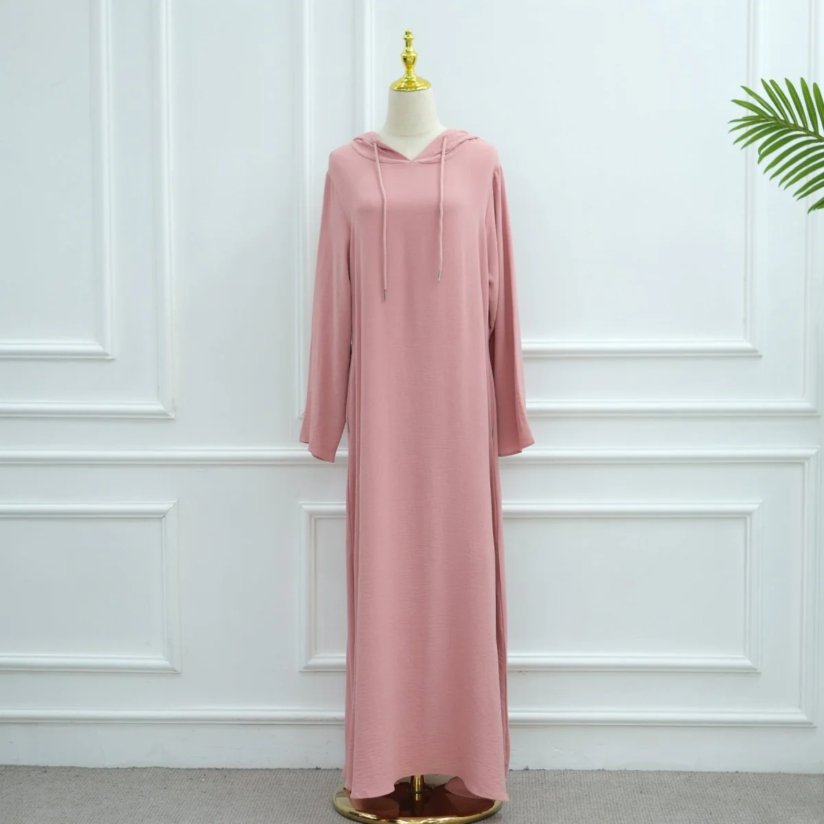 Ice Silk Crinkle Hooded Dress with Pockets(MA393) - Image 15
