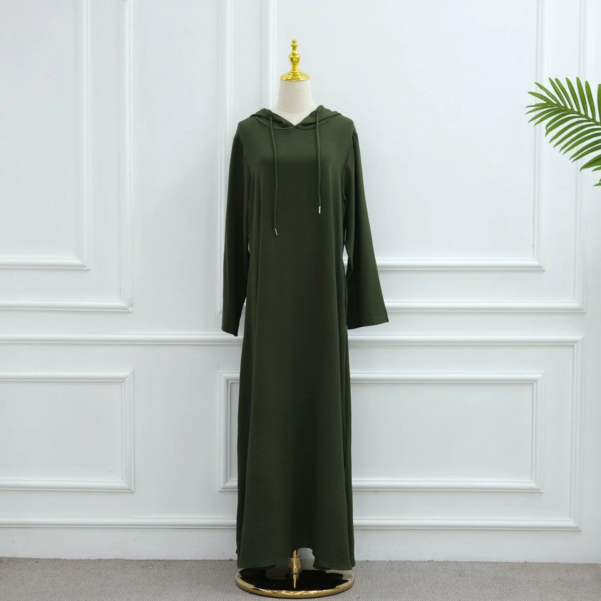 Ice Silk Crinkle Hooded Dress with Pockets(MA393) - Image 16