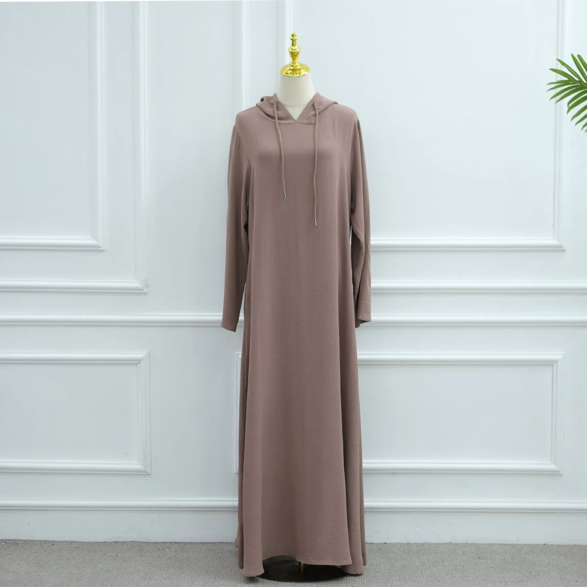 Ice Silk Crinkle Hooded Dress with Pockets(MA393) - Image 5