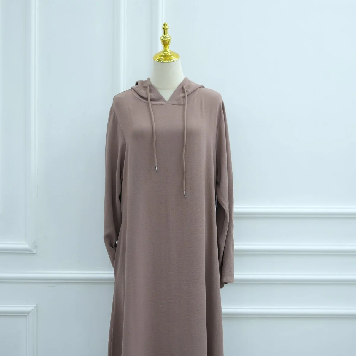 Ice Silk Crinkle Hooded Dress with Pockets(MA393) - Image 6
