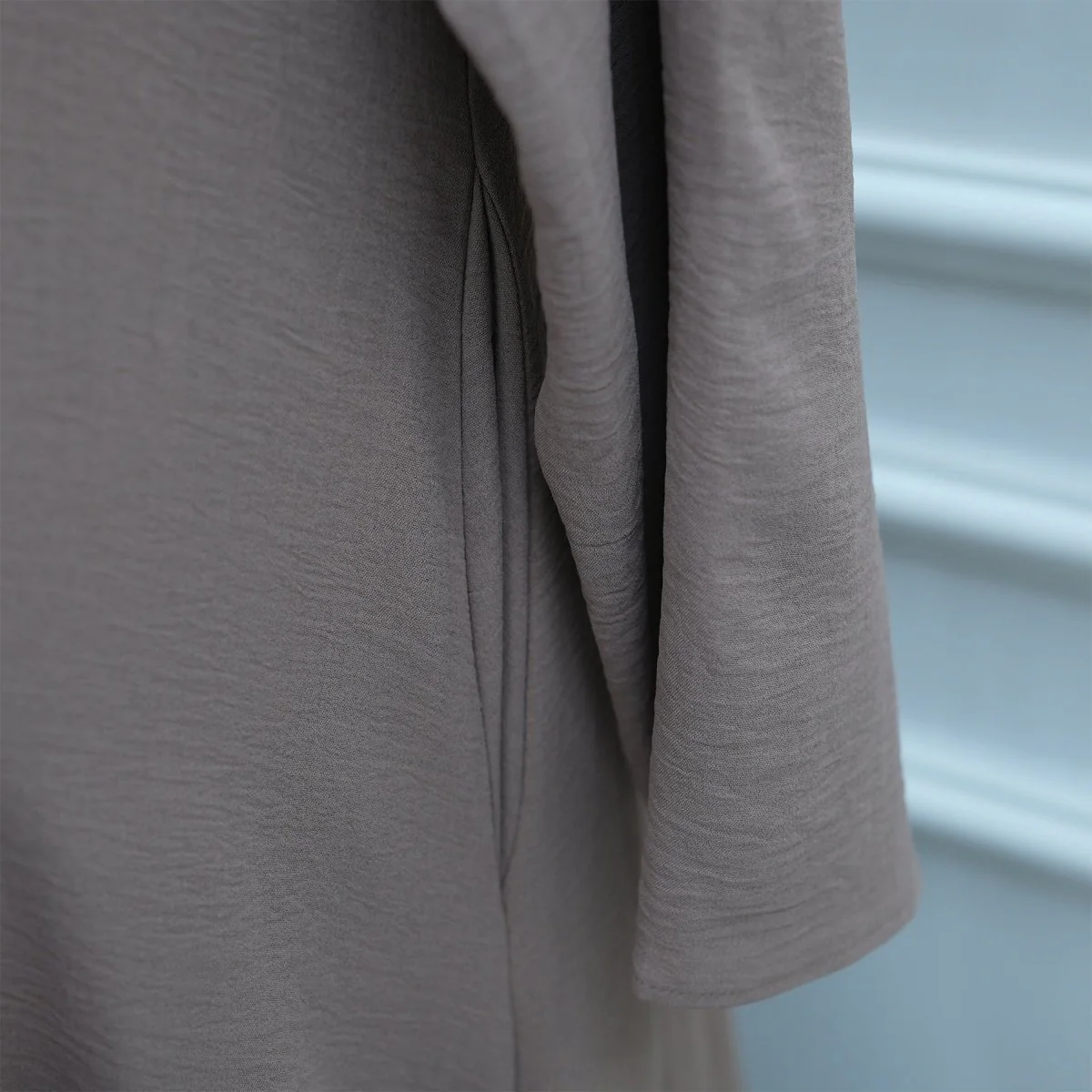 Ice Silk Crinkle Hooded Dress with Pockets(MA393) - Image 7