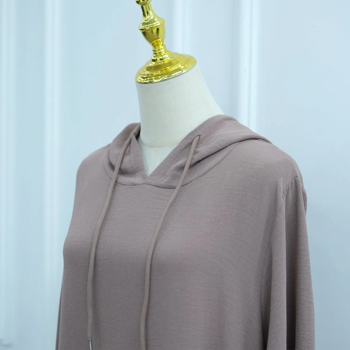 Ice Silk Crinkle Hooded Dress with Pockets(MA393) - Image 8