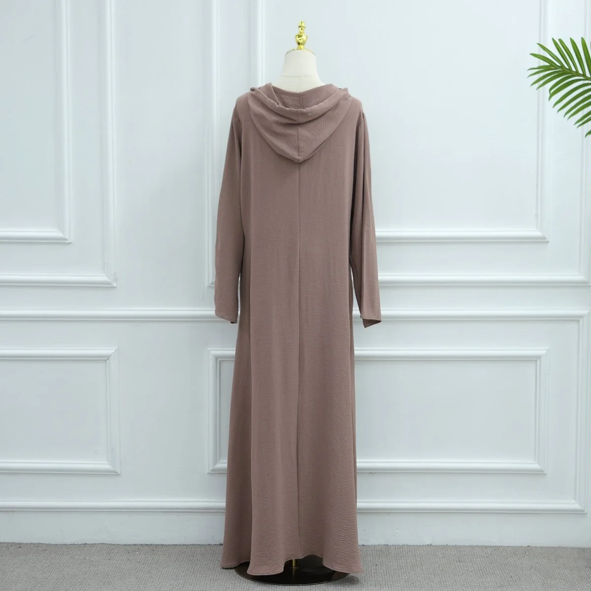 Ice Silk Crinkle Hooded Dress with Pockets(MA393) - Image 9