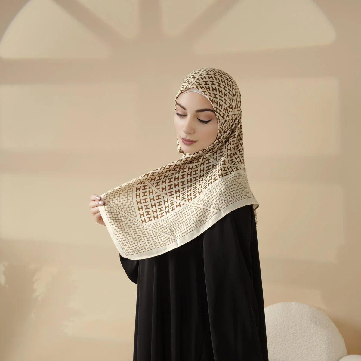 Imitation Cashmere Square Hijab (MH091) - Image 10