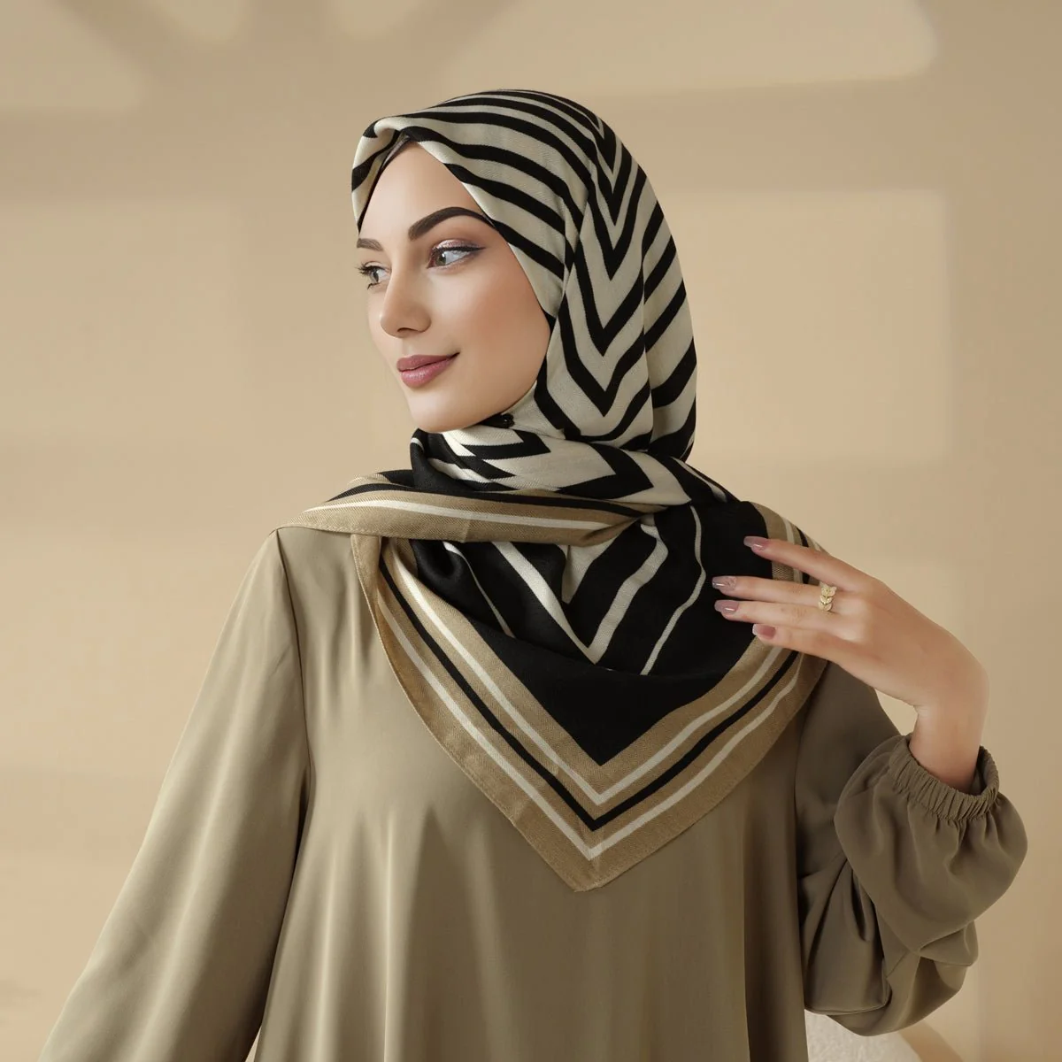 Imitation Cashmere Square Hijab (MH091) - Image 3