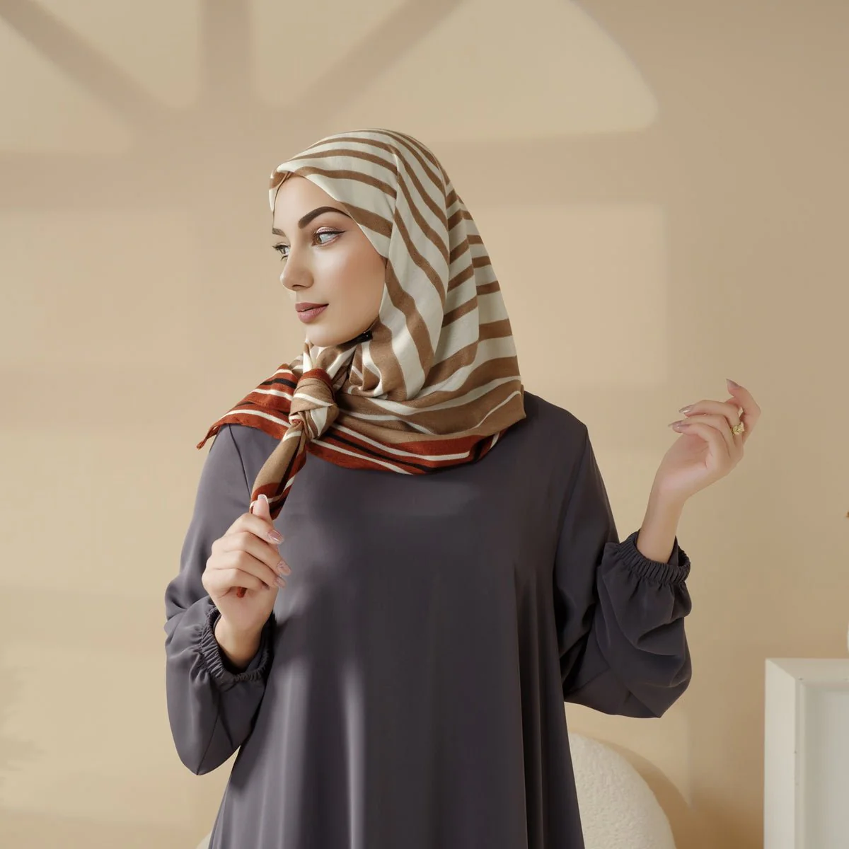 Imitation Cashmere Square Hijab (MH091) - Image 4